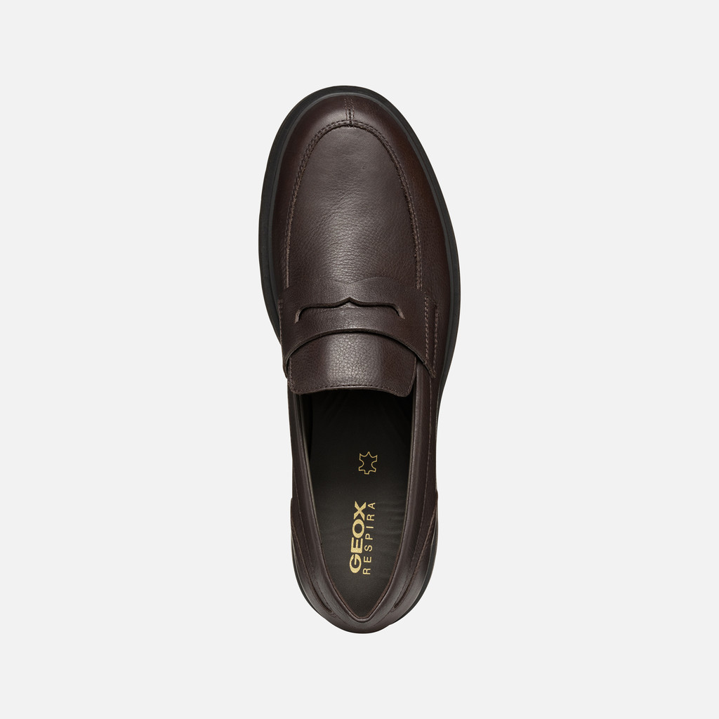 Leather loafers SPHERICA EC1 MAN Coffee - image number 6 | GEOX