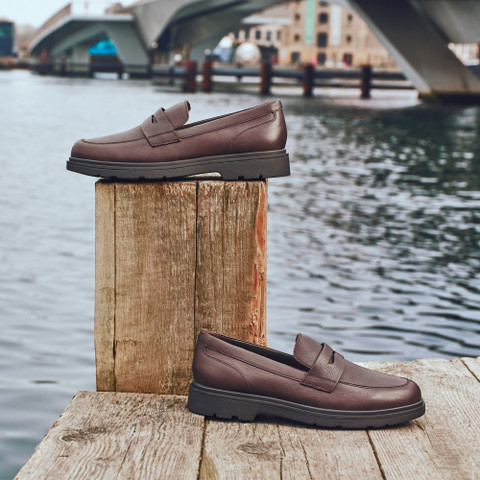 Leather loafers SPHERICA EC1 MAN Coffee - image number 8 | GEOX