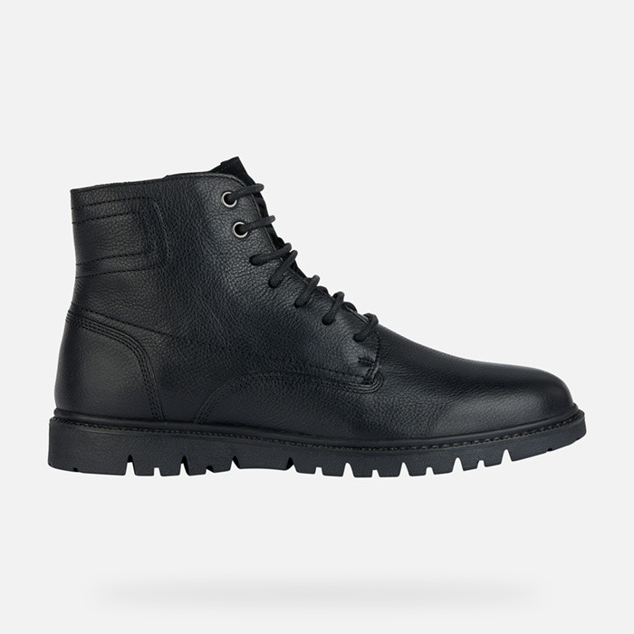 Leather ankle boots GHIACCIAIO MAN Black | GEOX