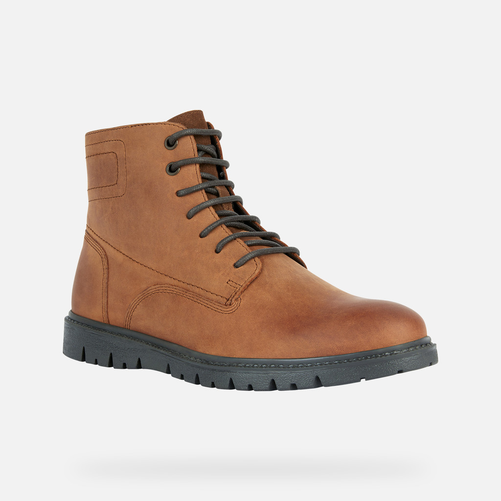 Geox® GHIACCIAIO D: Leather Ankle Boots cognac Man | Geox®