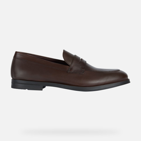 Geox® DECIO B: Leather Loafers chestnut Man | Geox®