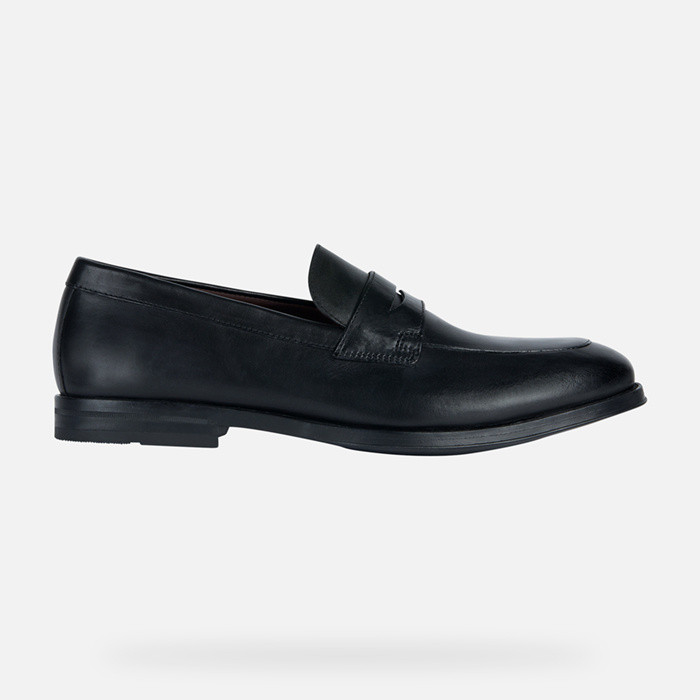 Leather loafers DECIO MAN Black | GEOX