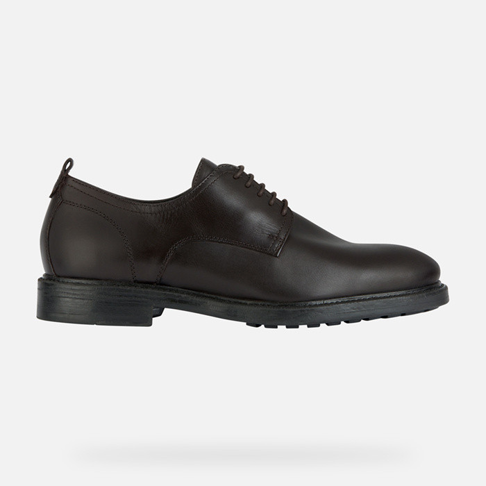 Chaussures en cuir TIBERIO HOMME Brun foncé | GEOX