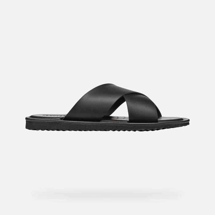 Slides shoes ERICE MAN Black | GEOX