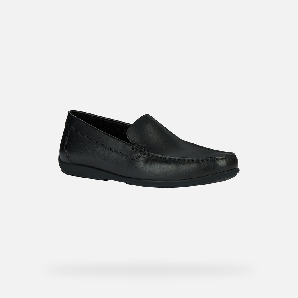 Geox® ASCANIO: Men's black Leather Loafers | Geox® SS