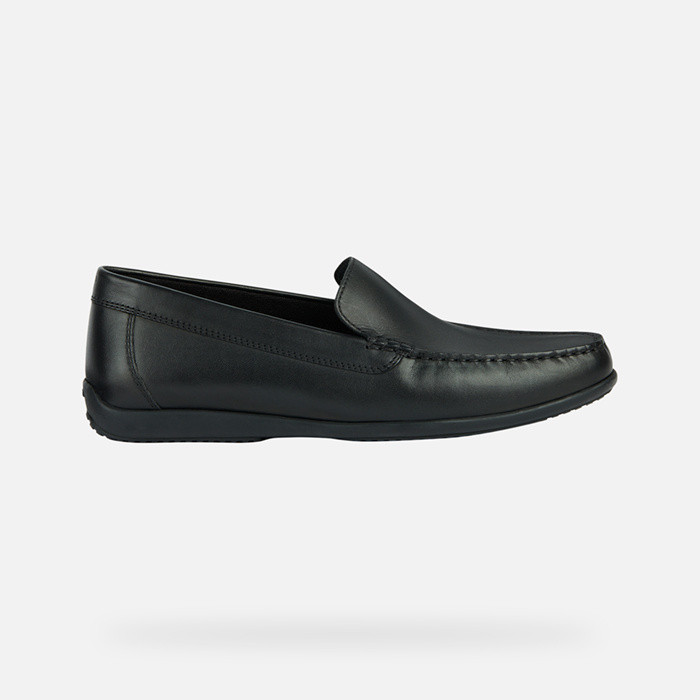 Leather loafers ASCANIO MAN Black | GEOX