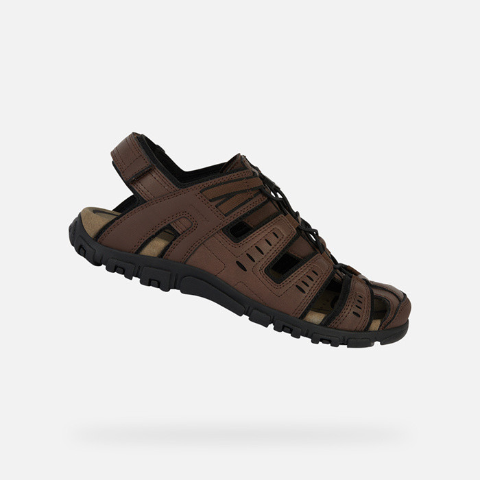 Closed toe sandals STRADA MAN Dark Brown | GEOX