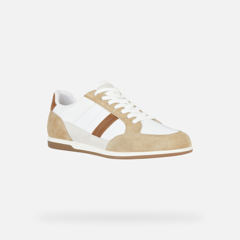 Geox® RENAN: Men's white Low Top Sneakers | Geox®