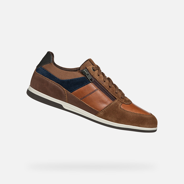 Sneakers basse RENAN UOMO Cognac/Blu navy | GEOX