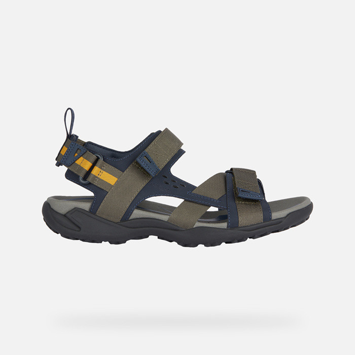 Offene sandalen TERRENO + GRIP HERR Militärgrün/Marineblau | GEOX