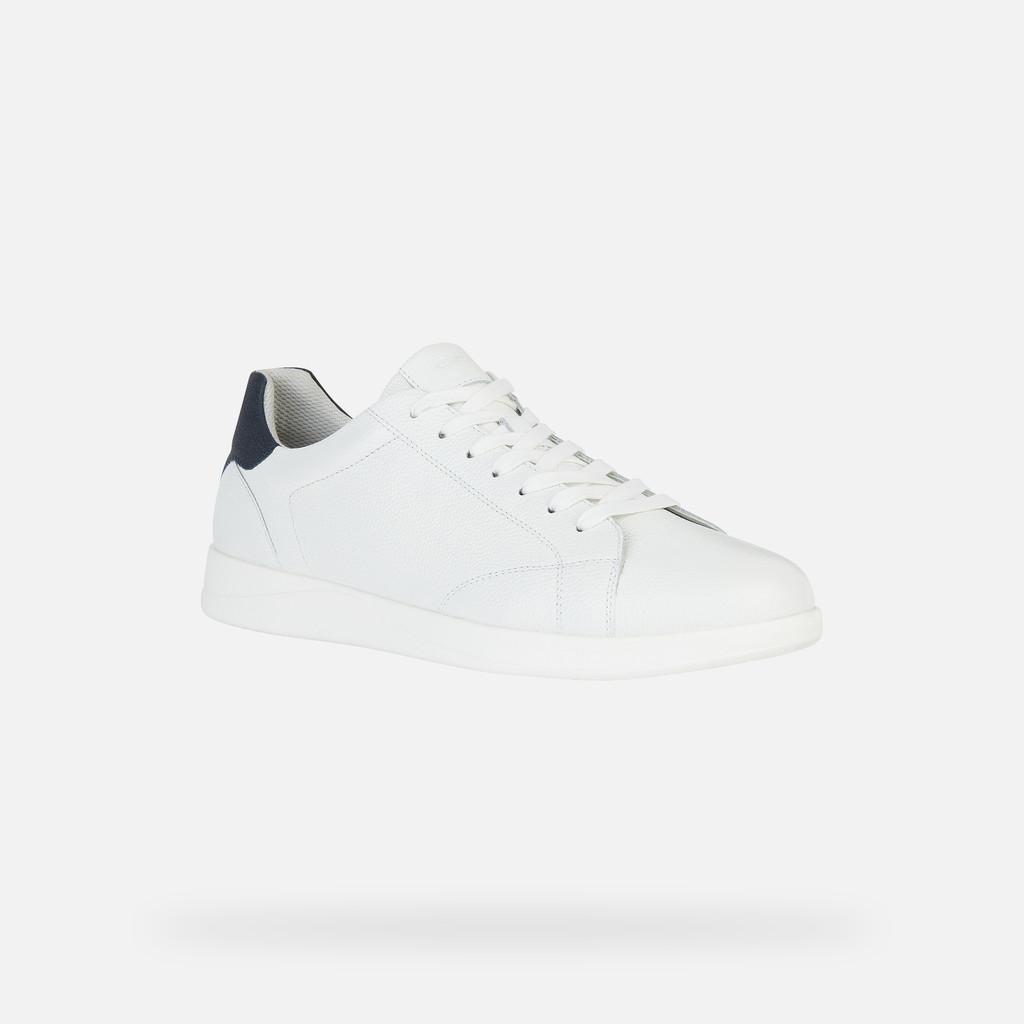 Geox® KENNET: Men's white Low Top Sneakers | Geox®