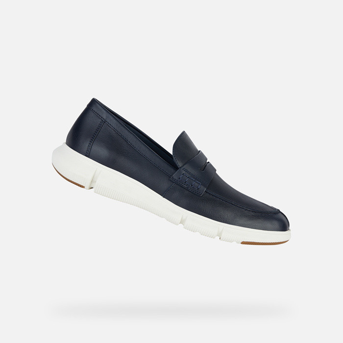 Leather loafers ADACTER F MAN Navy | GEOX