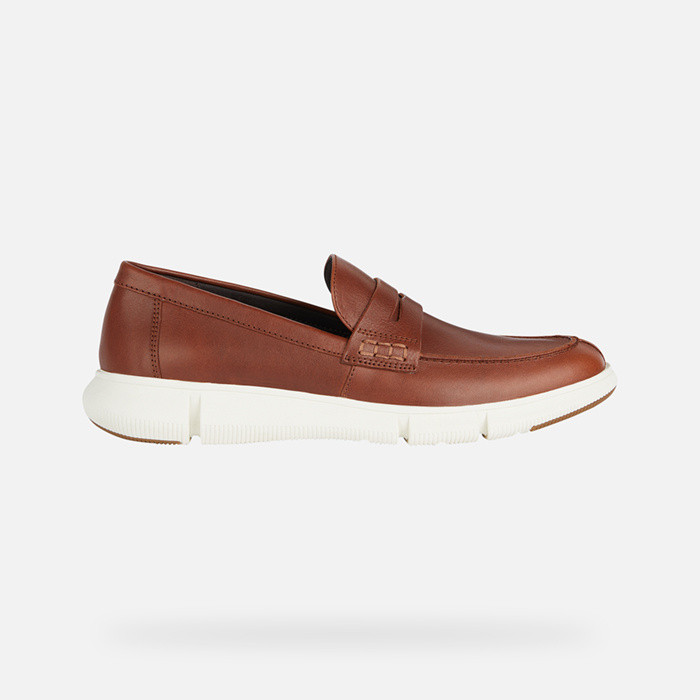 Leather loafers ADACTER F MAN Light Brown | GEOX