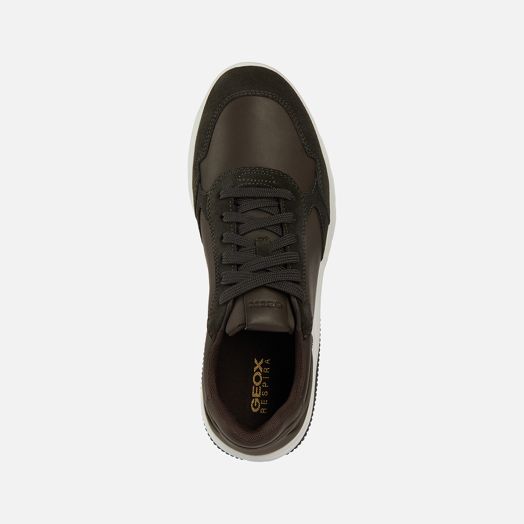 Geox® SPHERICA ACTIF: Men's coffee Cushioned Sneakers | Geox®