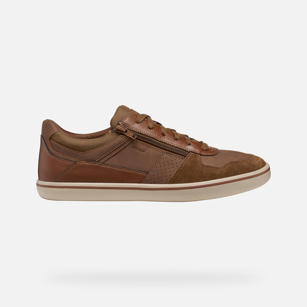 Low top sneakers ELVER MAN Brown Cotto/Cognac - image number 1 | GEOX