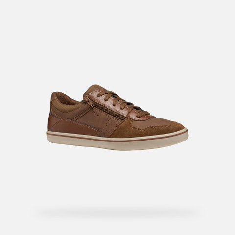 Low top sneakers ELVER MAN Brown Cotto/Cognac - image number 2 | GEOX