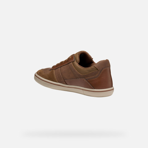 Low top sneakers ELVER MAN Brown Cotto/Cognac - image number 3 | GEOX