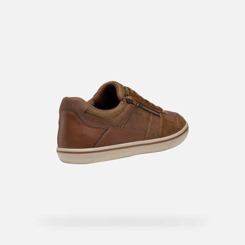 Low top sneakers ELVER MAN Brown Cotto/Cognac - image number 4 | GEOX