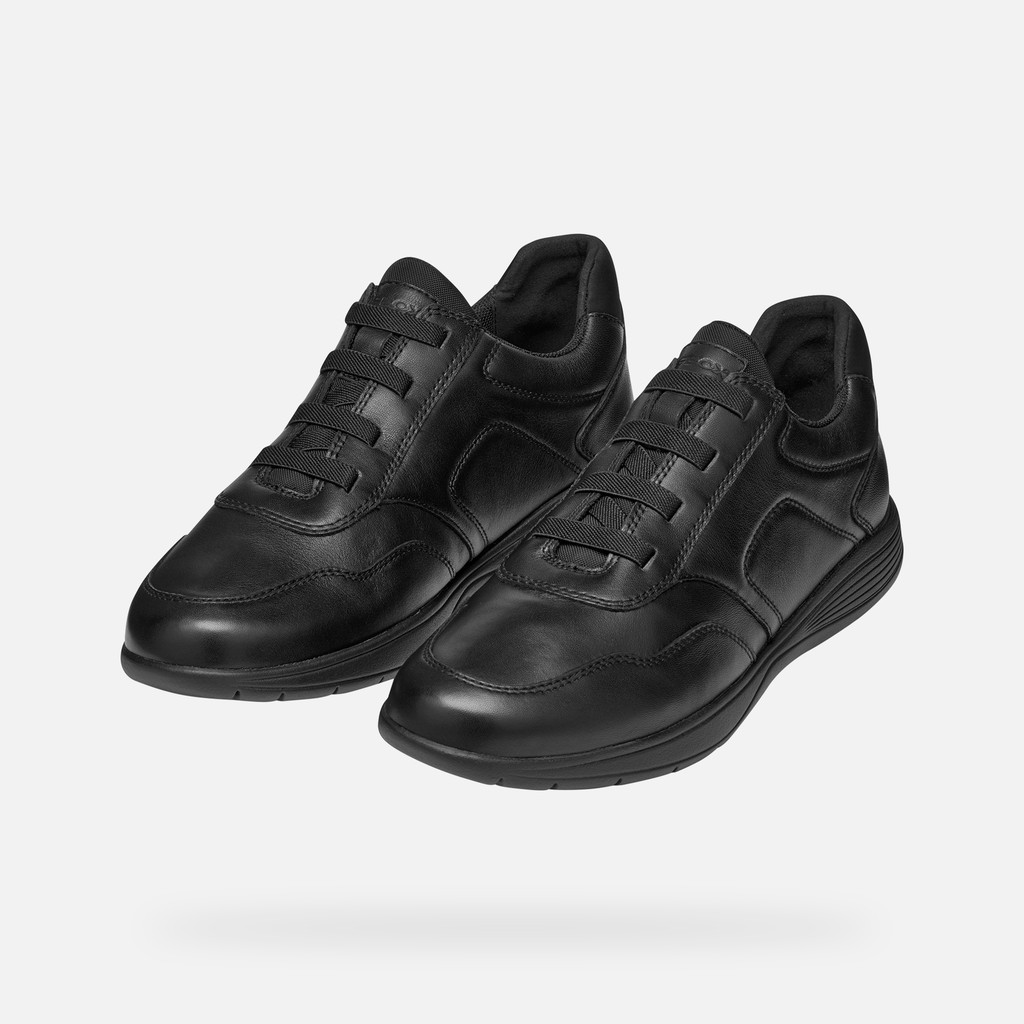 Geox SPHERICA EC2 Men s black Leather Shoes Geox