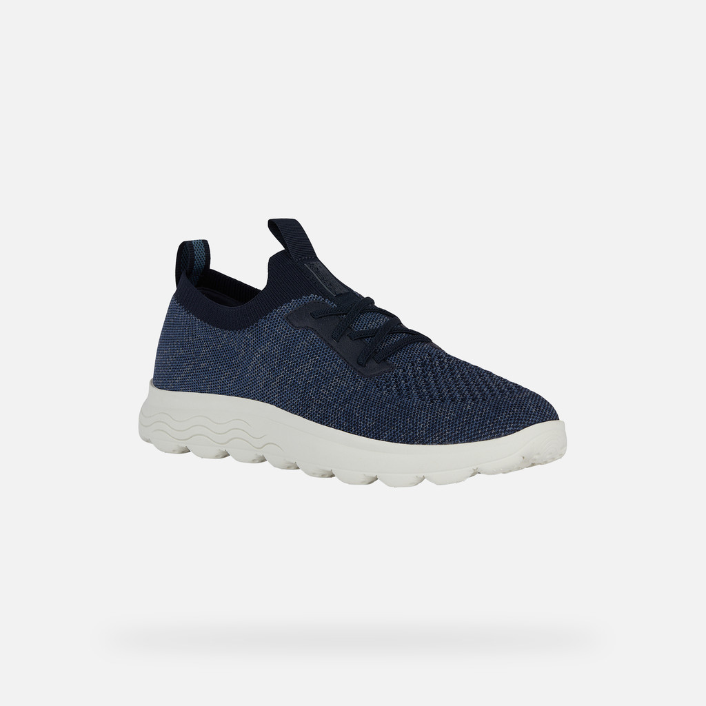 Geox® SPHERICA: Men's navy Laceless Sneakers | Geox®