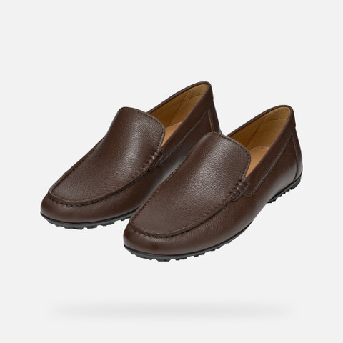 leather loafers KOSMOPOLIS + GRIP MAN Dark Brown - image number 8 | GEOX
