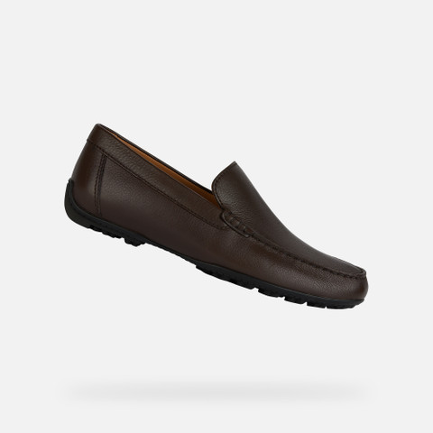 leather loafers KOSMOPOLIS + GRIP MAN Dark Brown - image number 0 | GEOX
