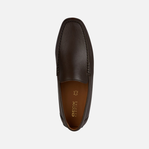 leather loafers KOSMOPOLIS + GRIP MAN Dark Brown - image number 6 | GEOX