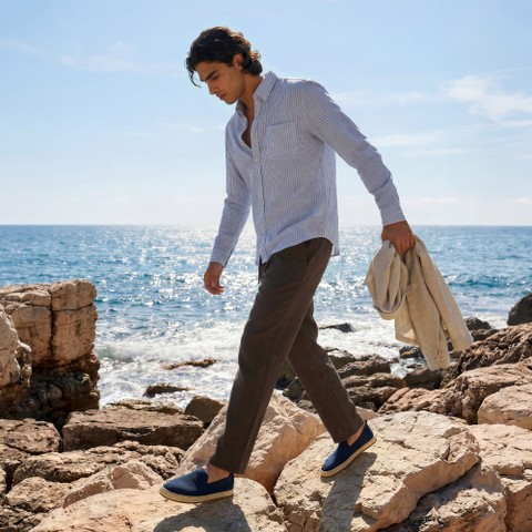 Espadrilles PANTELLERIA MAN Dark Navy - image number 1 | GEOX