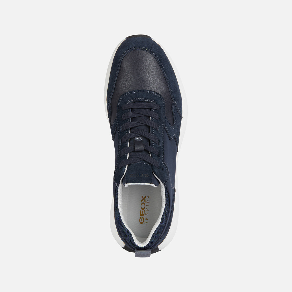 Geox® VOLPIANO: Men's navy Low Top Sneakers | Geox®