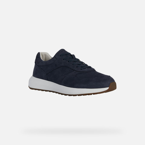 Geox® VOLPIANO: Men's navy Low Top Sneakers | Geox® PRESTIGE