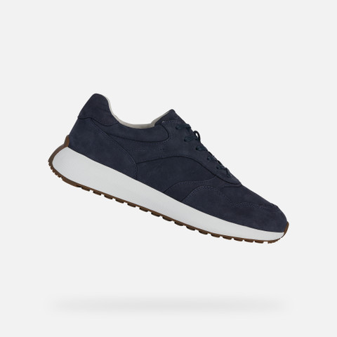 Geox® VOLPIANO: Men's navy Low Top Sneakers | Geox® PRESTIGE