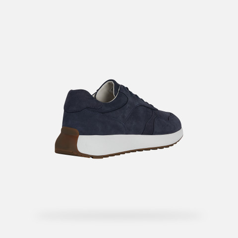 Geox® VOLPIANO: Men's navy Low Top Sneakers | Geox® PRESTIGE