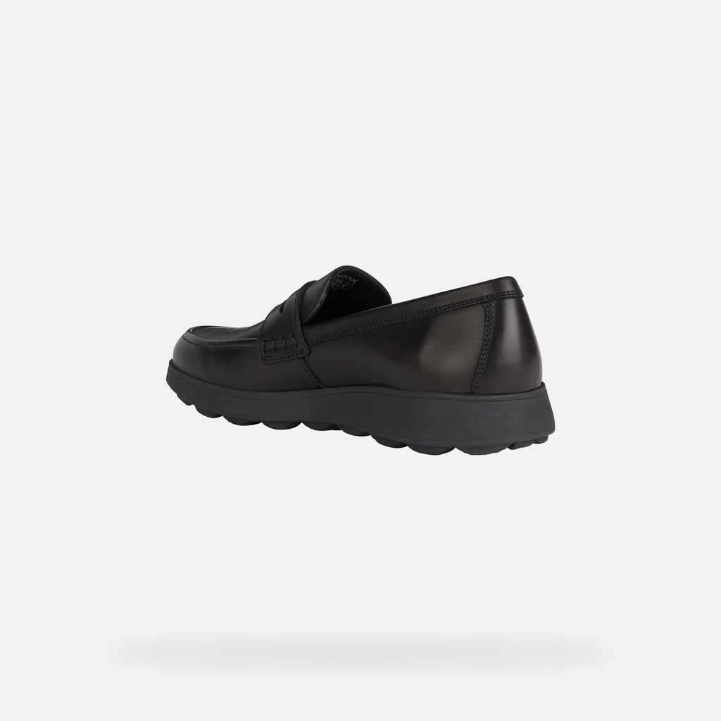 Geox® SPHERICA EC10: Men's black Leather Loafers | Geox®