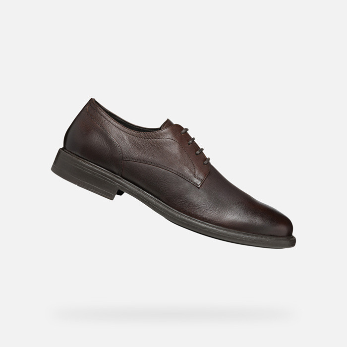 Chaussures en cuir TERENCE HOMME Brun foncé | GEOX