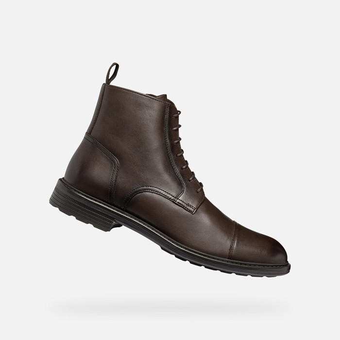 Ankle boots with laces WALK PLEASURE MAN Coffee | GEOX