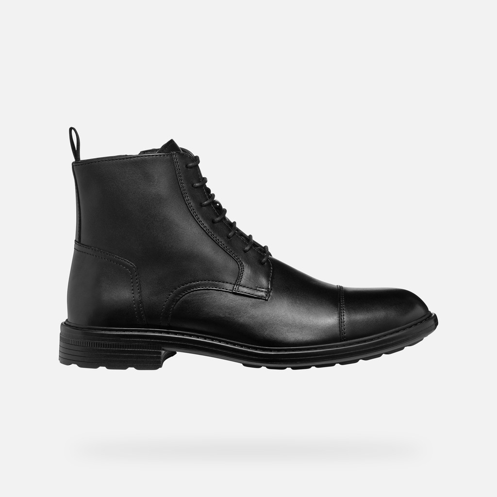 Geox® WALK PLEASURE MAN: Black ankle boots with laces | Geox