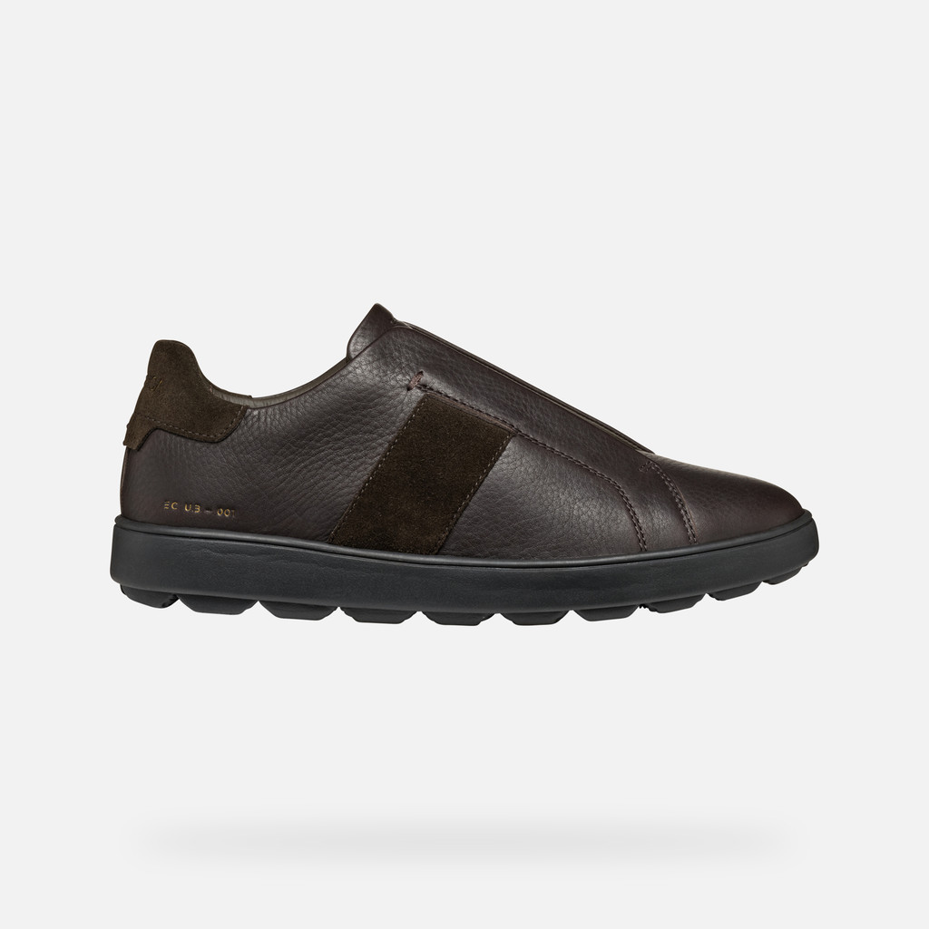Geox® SPHERICA ECUB-1 MAN: Dark Brown Low Top Sneakers | Geox ®