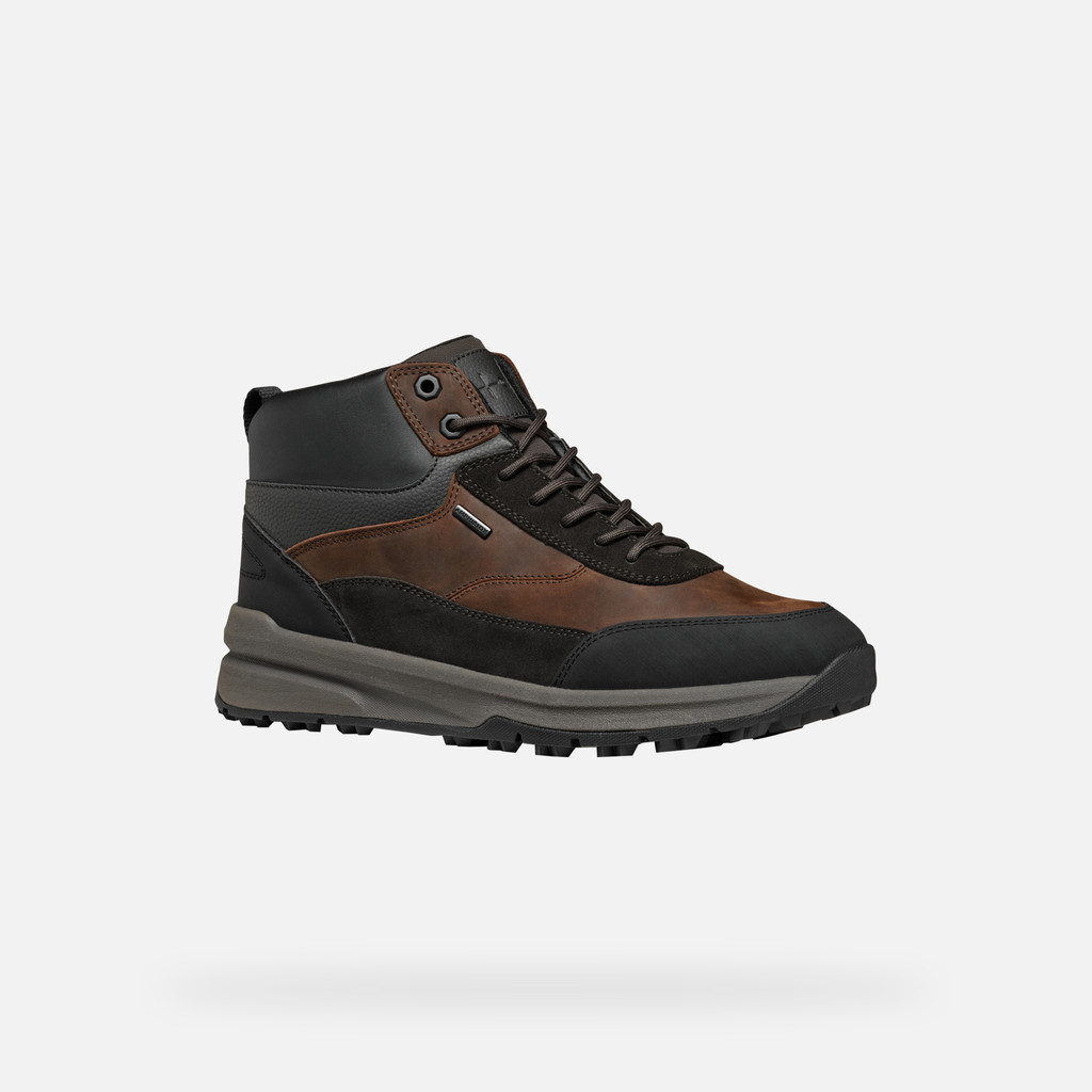 Geox® STERRATRAIL + GRIP ABX MAN: Dark Coffee Waterproof Trainers | Geox