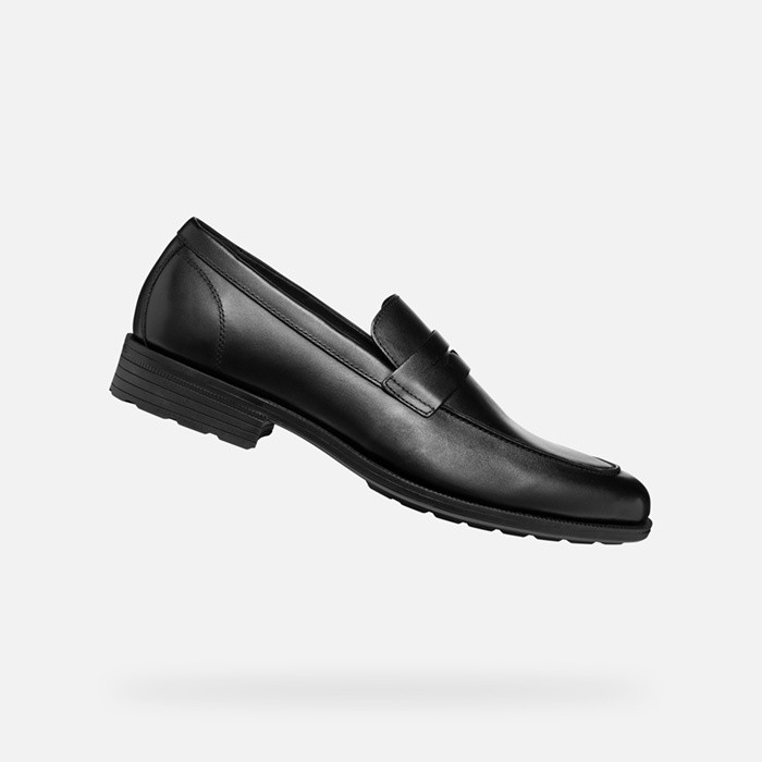 Mocasines de cuero WALK PLEASURE F HOMBRE Negro | GEOX