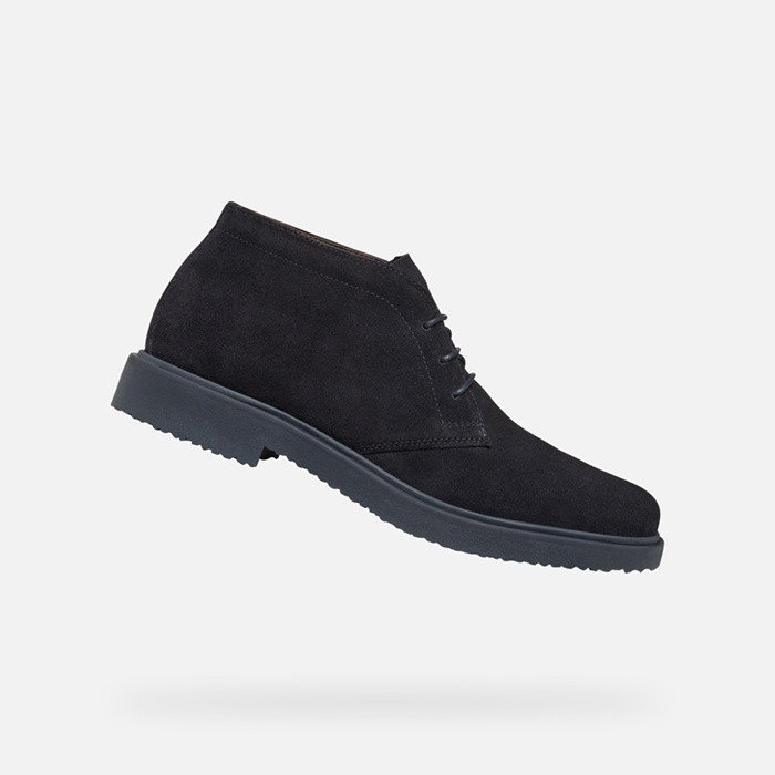 Suede ankle boots MASSIMIANO MAN Navy | GEOX