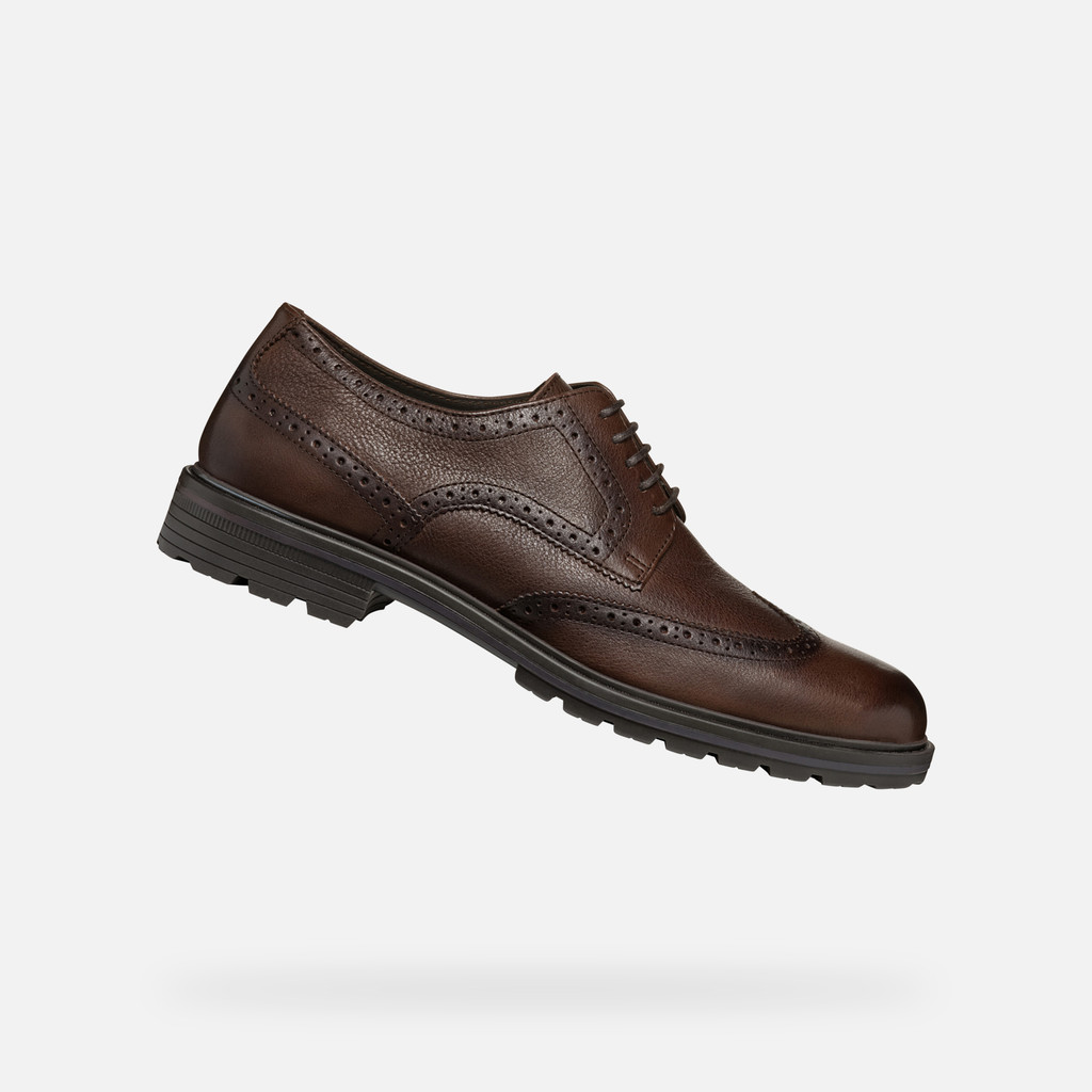 Geox WALK PLEASURE C HOMME chaussures en cuir Brun fonce Geox