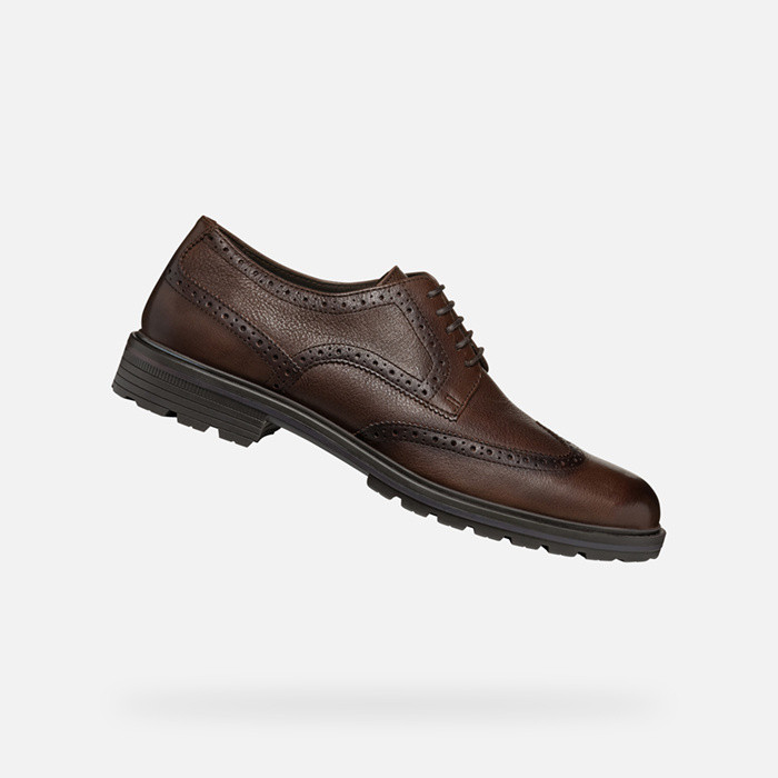 Chaussures en cuir WALK PLEASURE C HOMME Brun foncé | GEOX
