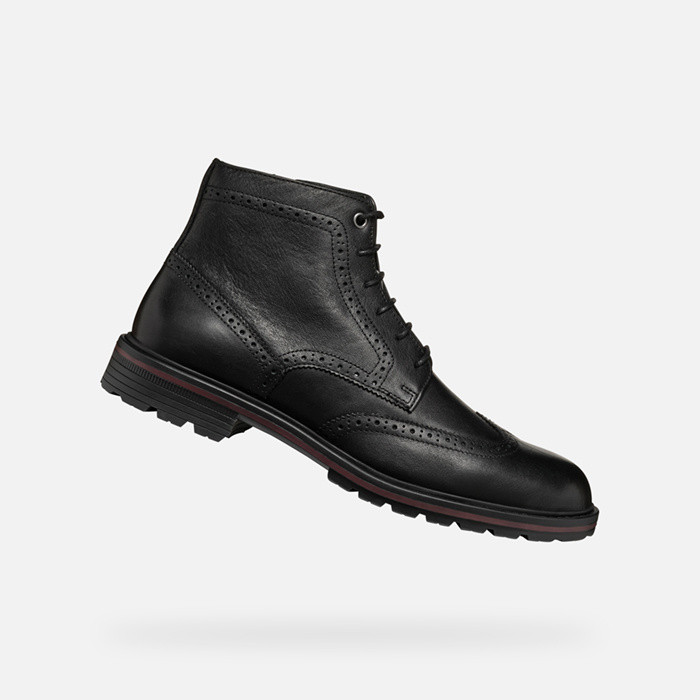 Botas tornozelo com atacadores WALK PLEASURE C HOMEM Preto | GEOX