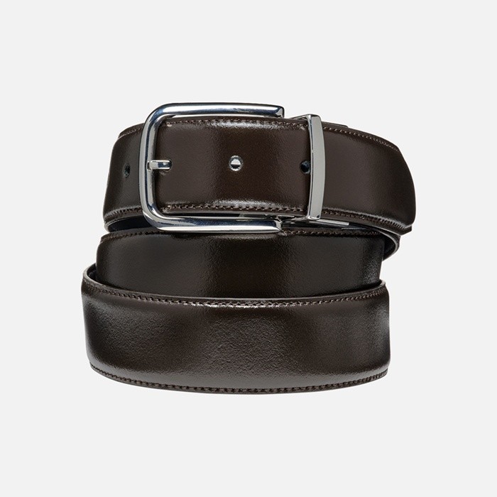 Ceinture en cuir BELT HOMME Brun fonc&eacute; | GEOX