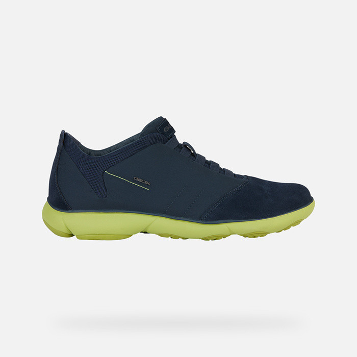 Sneakers ohne schnürsenkel NEBULA HERR Marineblau/Limette | GEOX