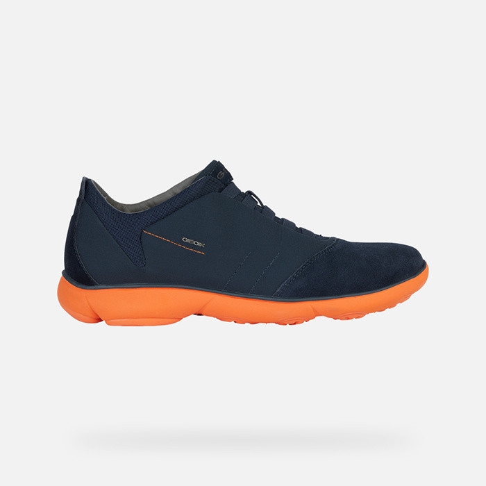 Sneakers ohne schnürsenkel NEBULA HERR Marineblau/Orange | GEOX