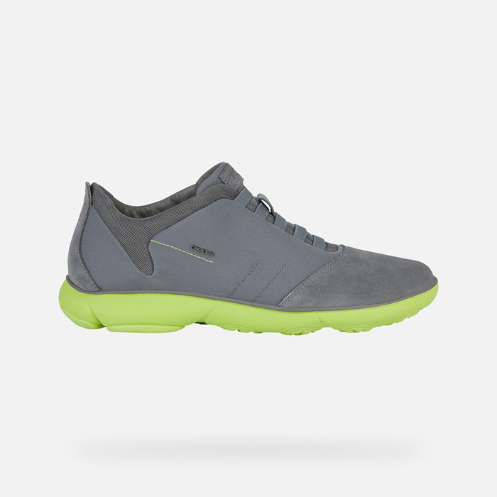 Laceless sneakers NEBULA MAN Charcoal/Lime green | GEOX