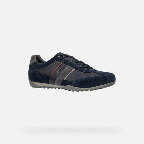 Geox® WELLS: Men's Navy Blue Low Top Sneakers | Geox® Store