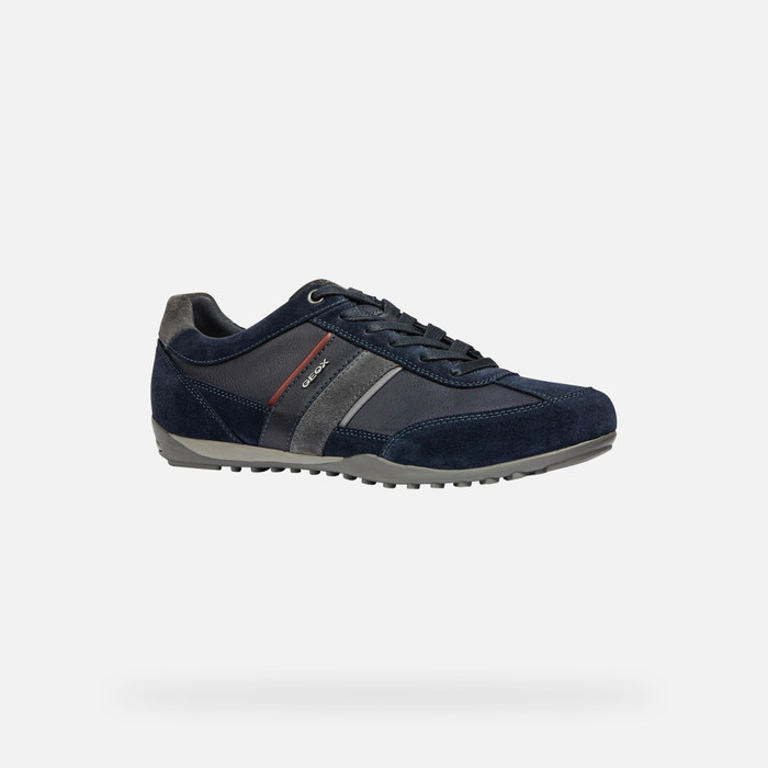 Peluquero pensión Cadera Geox® WELLS: Men's Navy blue Low Top Sneakers | Geox® Store