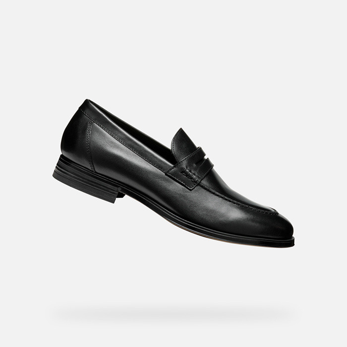 Mocassini in pelle REZZONICO UOMO Nero | GEOX